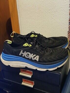 Hoka One One Men's Gaviota 5 Black Blue Running Shoes Size 13D